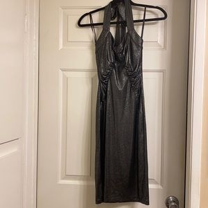 Sparkly Charcoal Betsey Johnson Halter Dress